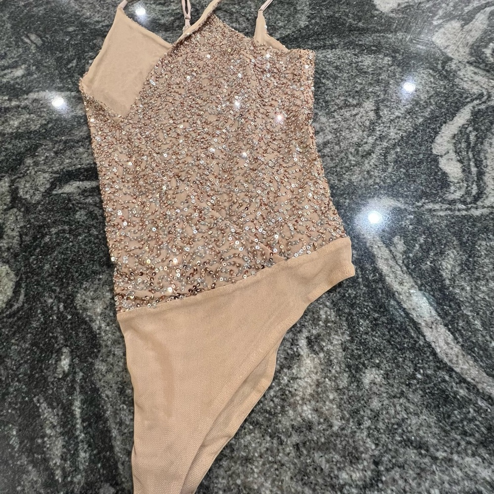 Jonathan Simkhai Sequin Embellished Top in Gold and Silver - Picture 4 of 7
